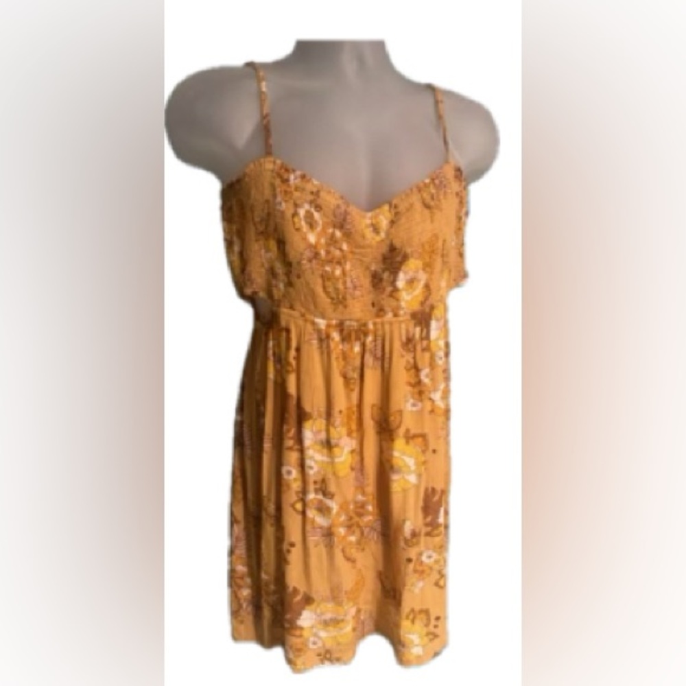 Volcom Women’s Sun Keep Cut Out dress XL Tropic Yellow